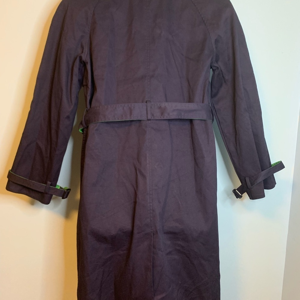 Phillip Lim navy blue with green trim trench coat military style Size L - Picture 7 of 13